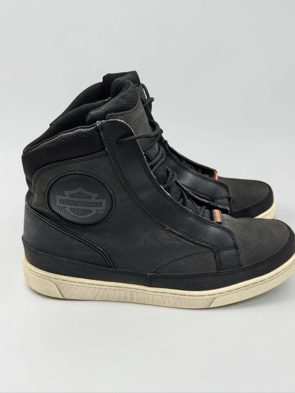 Harley Davidson Vardon Ankle Rididng Boot Black Leather Canvas  11.5 Waterproof
